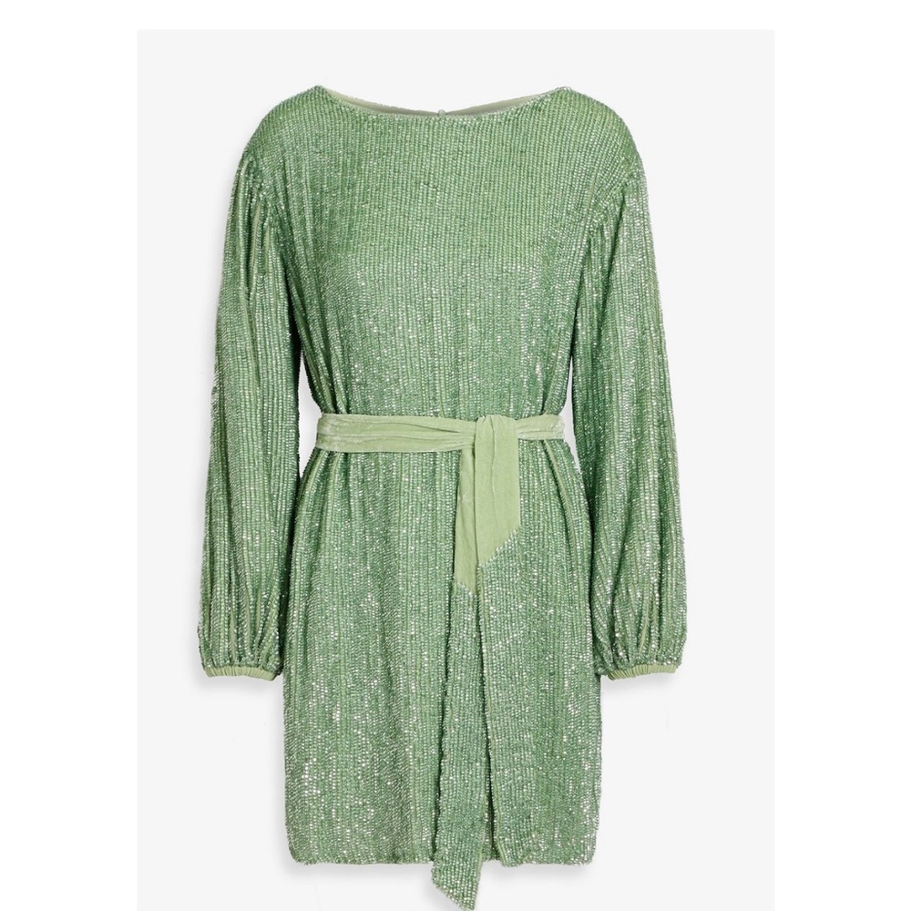 RETROFÊTE
Grace velvet-trimmed sequined chiffon dress